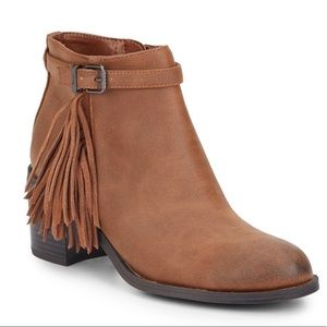 Sam Edelman Circus Jolie Natural Leather Fringe Booties